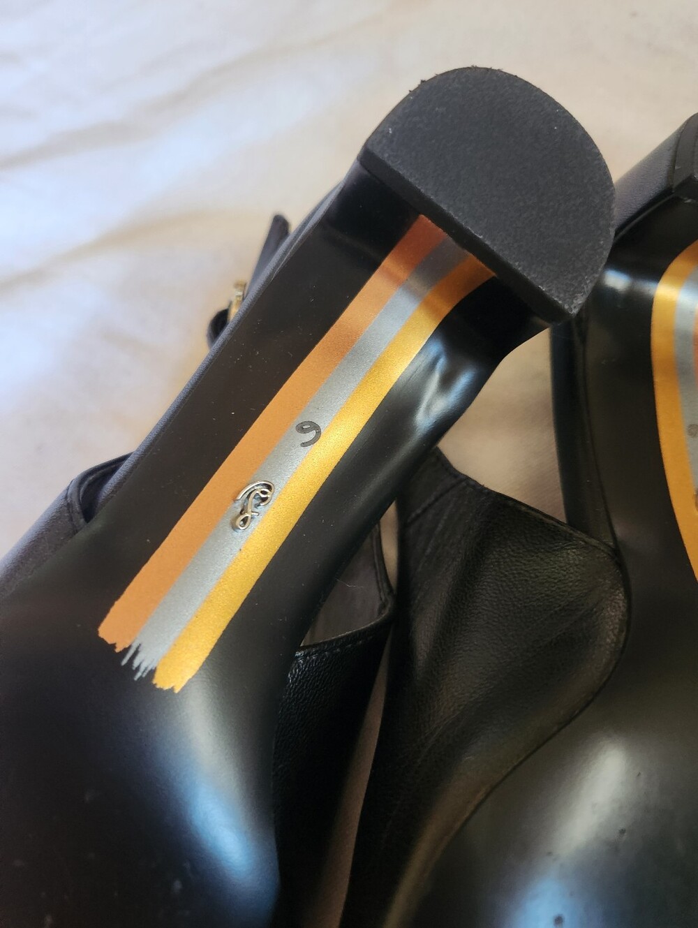 Sam Edelman Ronnie Black Leather Slingback Pointed Toe Heels Size 6 - Picture 3 of 7